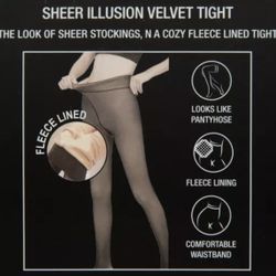 Fleece pantyhose sheer