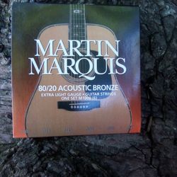 Martin Marquis Acoustic Guitar Strings 80/20 Bronze Extra Light Gauge Guitar Strings One Set M1000 6 Have Nine Packs Willing To Sell Them Separately 