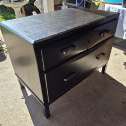 Nice Used Solid Wood Three Drawer Filing Cabinet. 