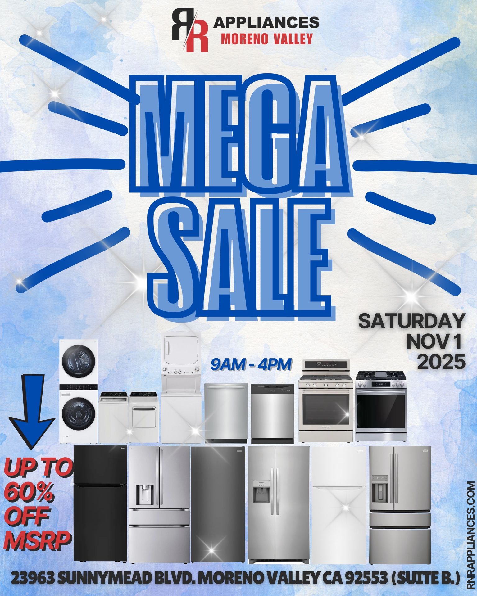 MEGA SALE @ R&R APPLIANCES IN MORENO VALLEY THIS SATURDAY!!! (11/01) 