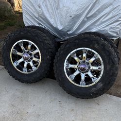 37” Mud Terrain Tires 20” Raceline Wheels Set Of 4 Wheels And Tires 