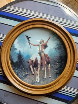 Hamilton Collection “Deliverance” Mystic Warriors Plate by Chuck Ren 1992 Framed