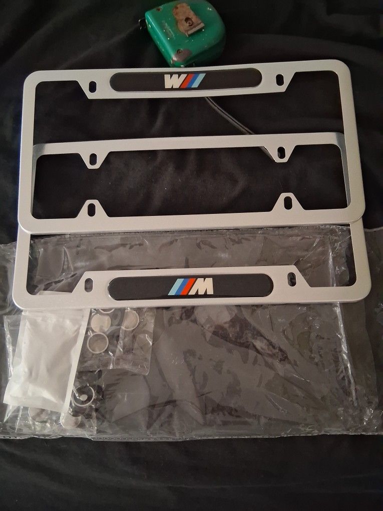 Bmw Silver License Plates Frames Both For $20