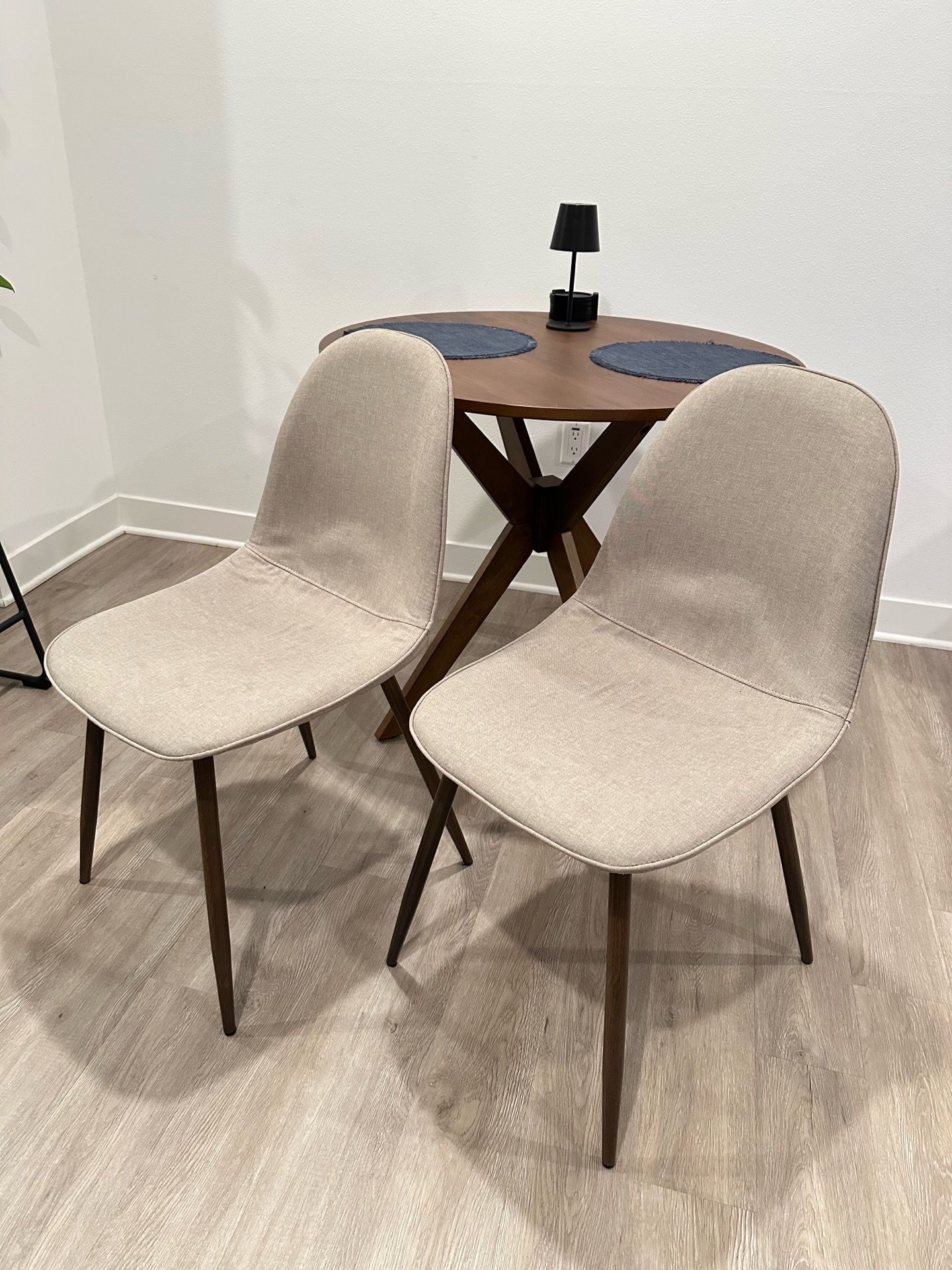2 chairs beige in color