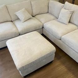 New Corduroy Sectional Couch / Free Delivery 