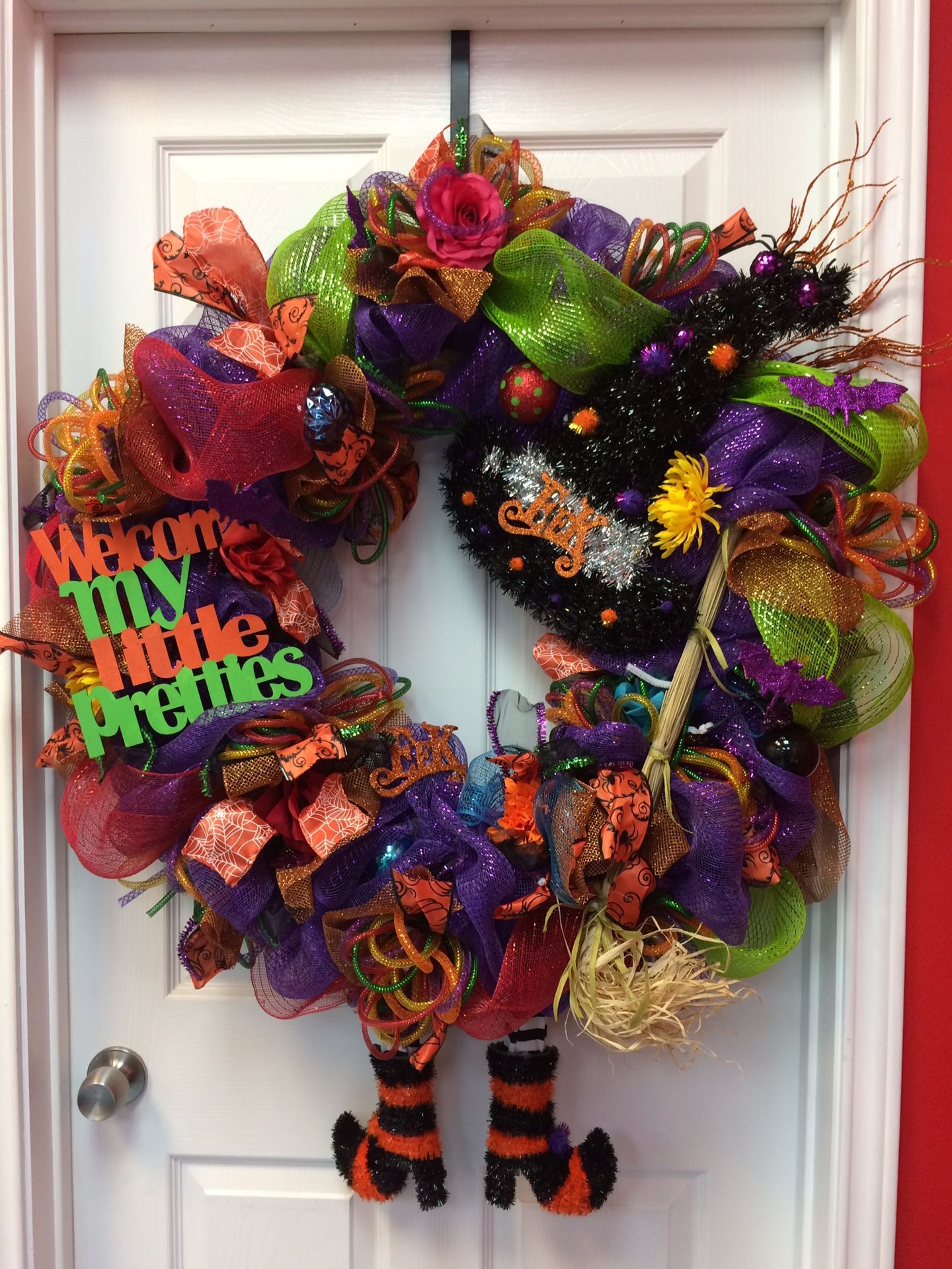 Extra large Halloween wreath with lights