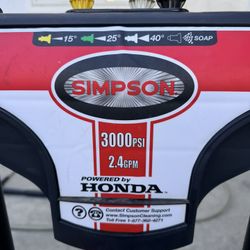 Simpson, 3000 Psi Pressure Washer with Honda Motor 