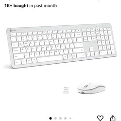 iClever Wireless Keyboard and Mouse, GK08 Wireless Keyboard Mouse Combo, Ergonomic, Quiet, Full Size Design with Number Pad, 2.4G Connection Slim 