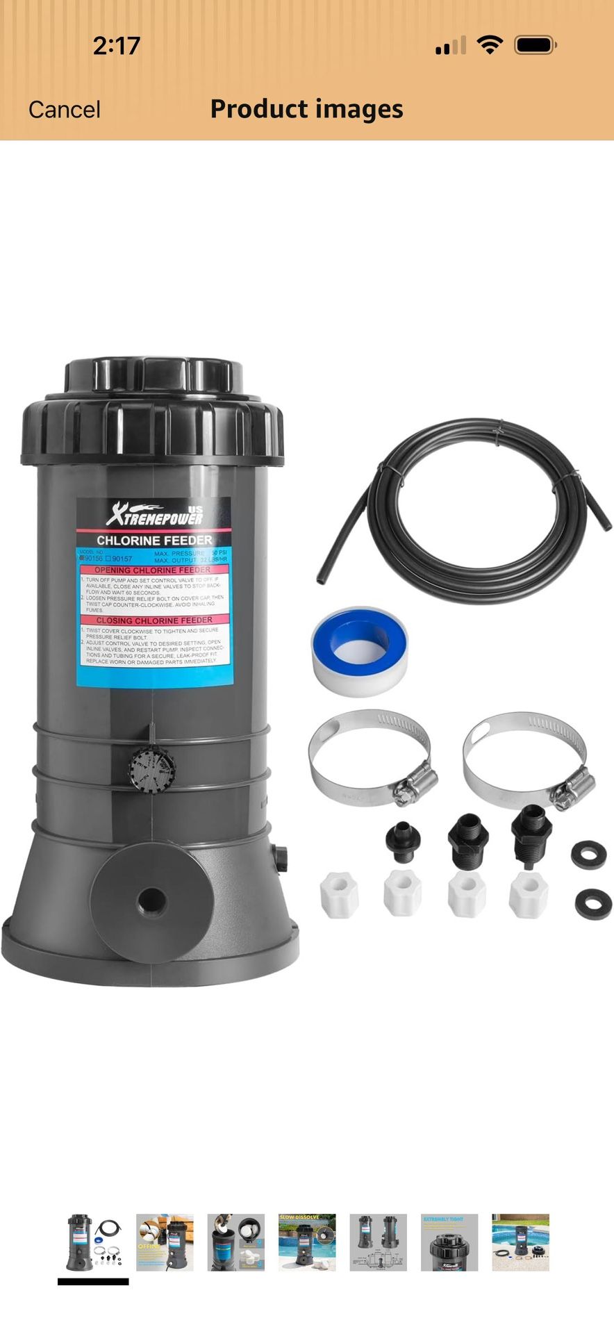 XtremepowerUS Automatic Chlorinator Feeder for Above Ground Pools & In-Ground Swimming Pools Off-Line Chlorine Tablets Bromine Dispenser Holds 9LBS In