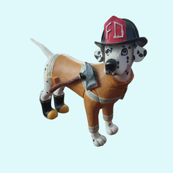 Dalmatian Firefighter Dog Figurine Fireman Axe Helmet Firehouse Decor