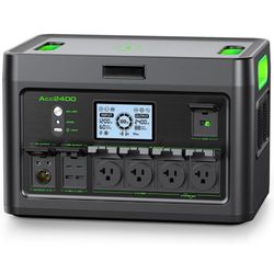 Portable Power Station 2400W Solar Generator, 1843Wh UPS Home Battery Backup, LiFePO4 Battery Supply with 12 Outlets(2400W AC Outlets,4800W Peak), USB