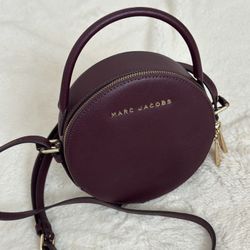 Marc Jacobs Deep Burgundy Circle Crossbody Bag
