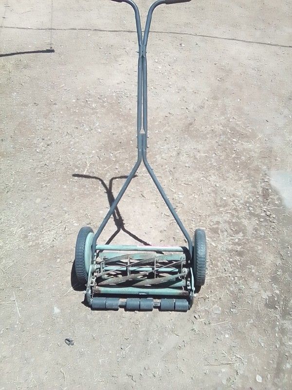 Vintage Push Lawn Mower Greenhouse