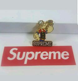 Supreme Popeye's pendent gold red hat jacket decor