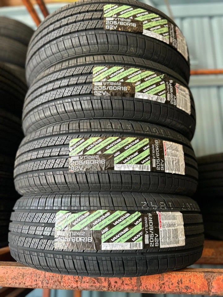 4 New 205/60R16 Vantage Tires with free Installation 205-60-16