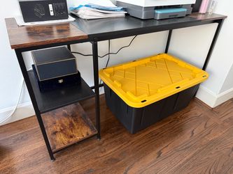 Desk wood and metal with shelves
