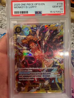 Monkey D luffy, Uta, Smoker psa 10 one piece cards
