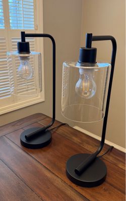 2 Modern Black Table Lamps
