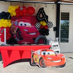 Balloon Garland Lightning McQueen  Book Now I Can Do Your Balloon Garland For Your Event !!