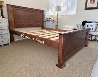 Queen Solid Wood Bed Frame $460
