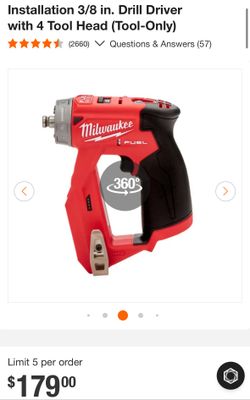 Milwaukee Drill M12 Compact Makita Dewalt Senco 