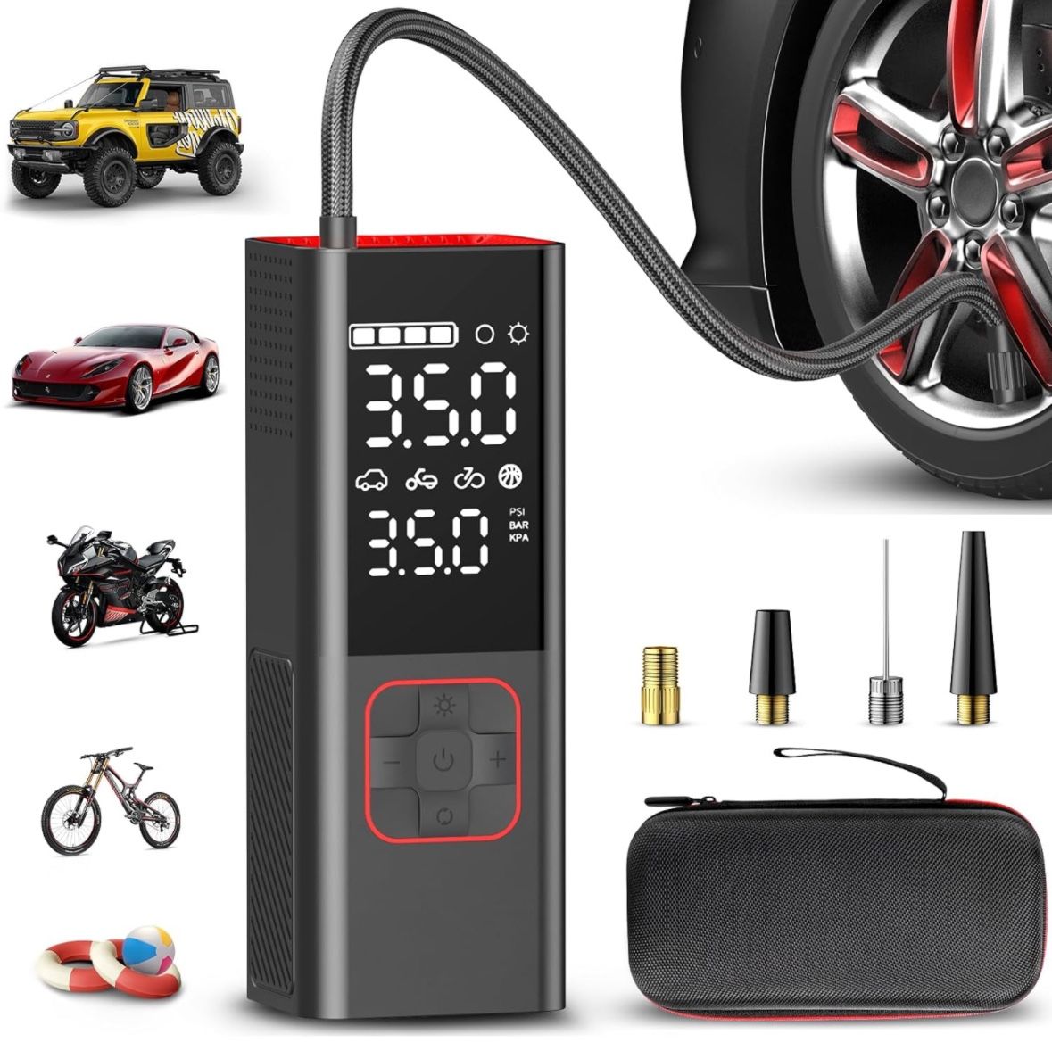 Portable Air Compressor Pump Tire Inflator, Brand New