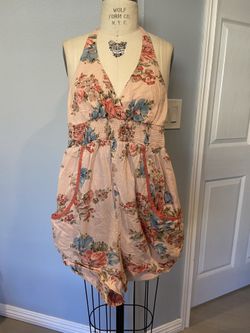 Flowery Cotton Romper - Size Small
