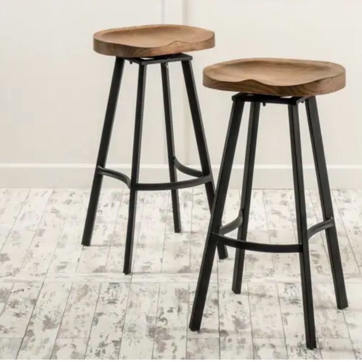 Pinewood Swivel Bar Height Stools (2)- New In Box