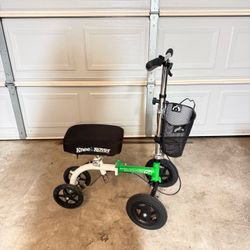 KneeRover GO Folding Knee Scooter w/ Basket – Green & White
