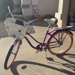 Schwinn Beach Cruiser Bike With Basket 