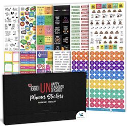 Rude and Humorous Planner Stickers for Adults - 660pc Unique Assorted Journal Decorations