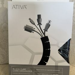 Ativa Cable Management Black Tube Cord Organizer 