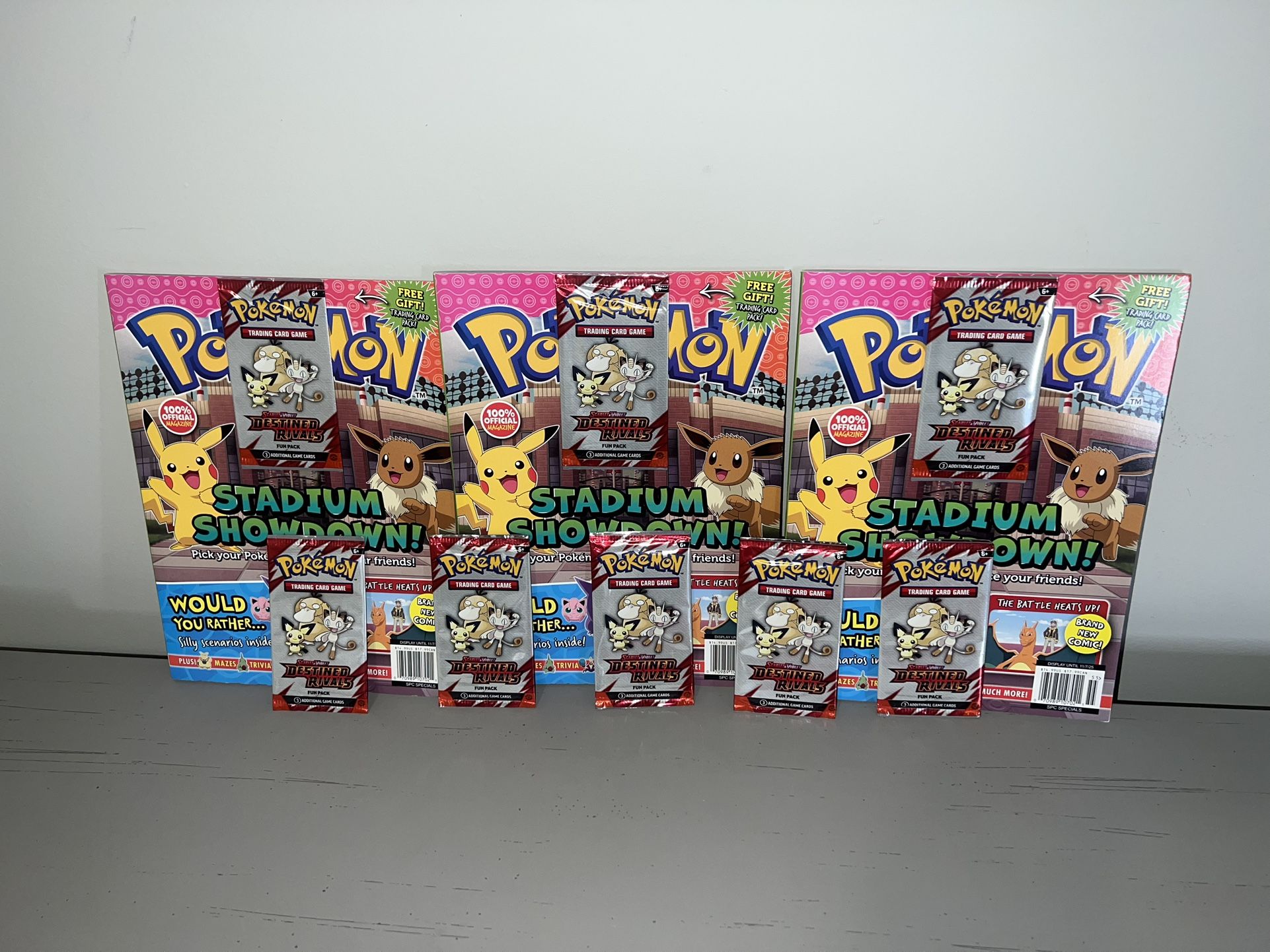 Pokémon Magazine (x3) With Destined Rivals Fun Pack (x8)