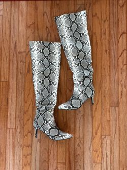 high knee snake boots