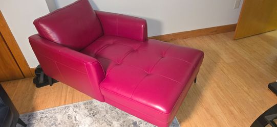 Red Leather Chaise