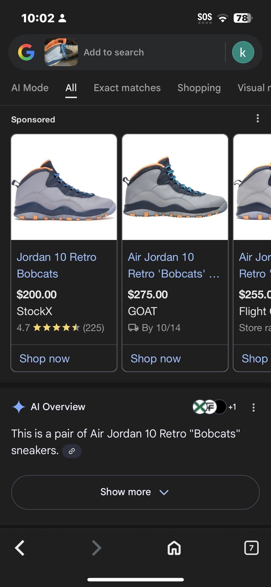 Jordan 10 Retro Bobcats will do offers 
