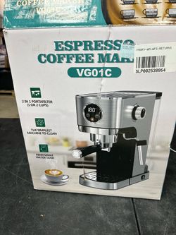 WHALL 20 Bar Touchscreen Espresso Machine with Milk Frother Steam Wand – 40oz Stainless Steel Coffee Maker for Cappuccino/Latte