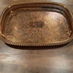 Very Cool Vintage large copper serving tray 