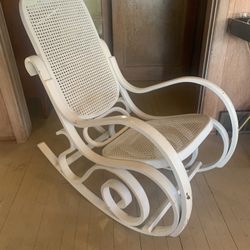Vintage Thonet-Style Bentwood and Cane Rocking Chair