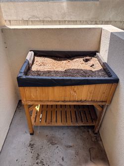 Raised garden bed for a patio
