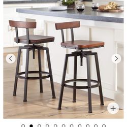 4 Adjustable Swivel Bar Stools 