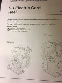 Electric cord reel work light