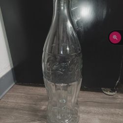 1930s Coca Cola Glass Coca Cola Xmas Bottle 20" W/ Removable Top Dec 25 1923 Date