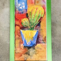Original Watercolor Painting Cactus