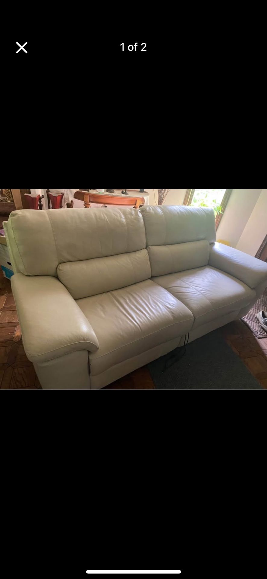 82 inch Leather Recling Sofá