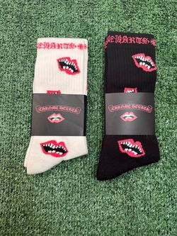 Chrome Hearts Lips Graphic Crew Socks – 2 Pack