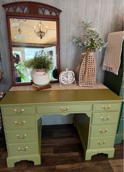 Beautiful “ Aloe Vera” Green Farmhouse Style 8 dr Desk