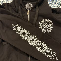 Black chrome Heart Zip Up