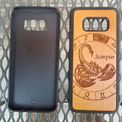 Scorpion zodiac horoscope sign design laser engraved wood case for iPhone and Samsung Galaxy