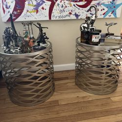 Mirror Silver Side Tables 